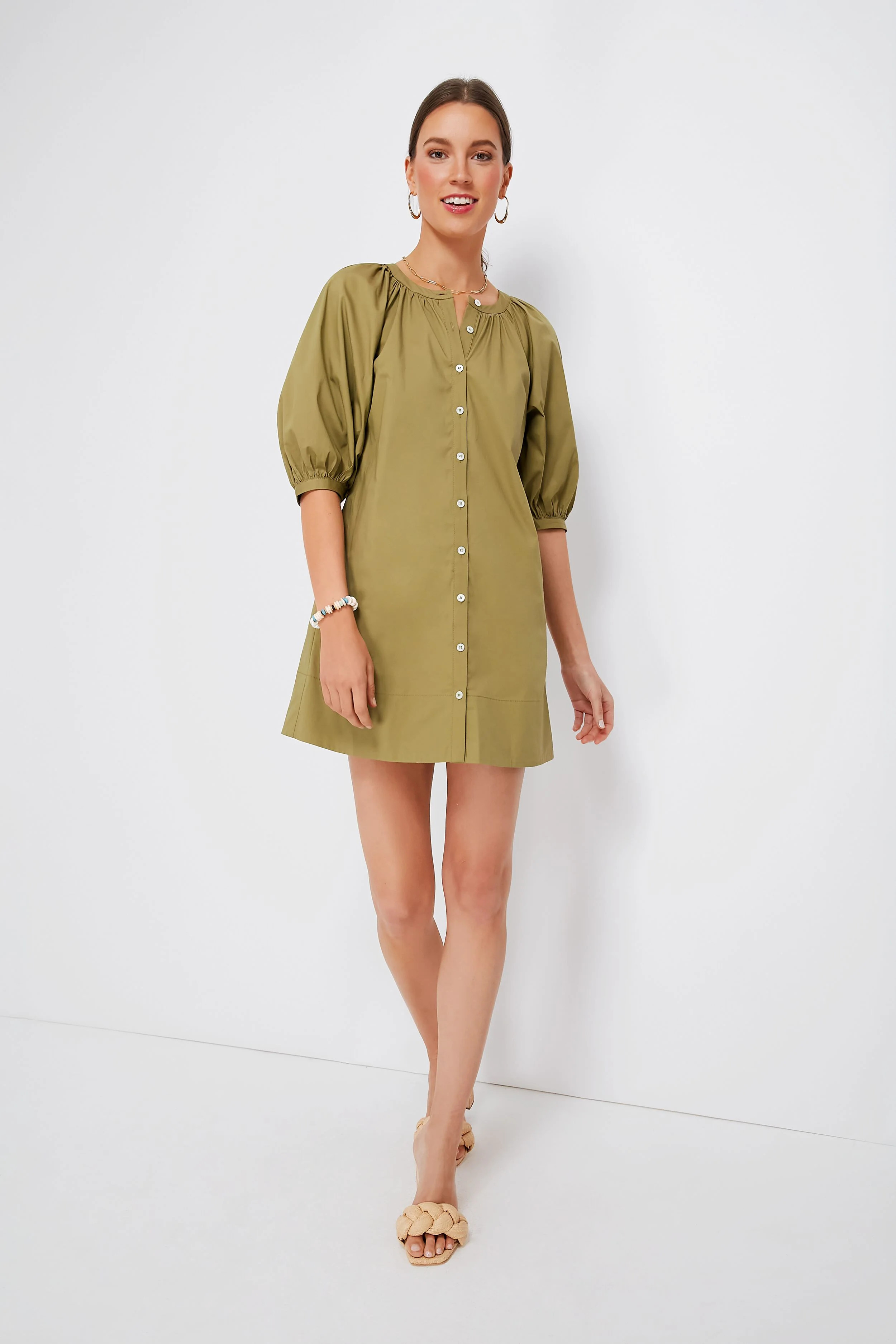 Khaki Mini Vincent Dress | Tuckernuck (US)