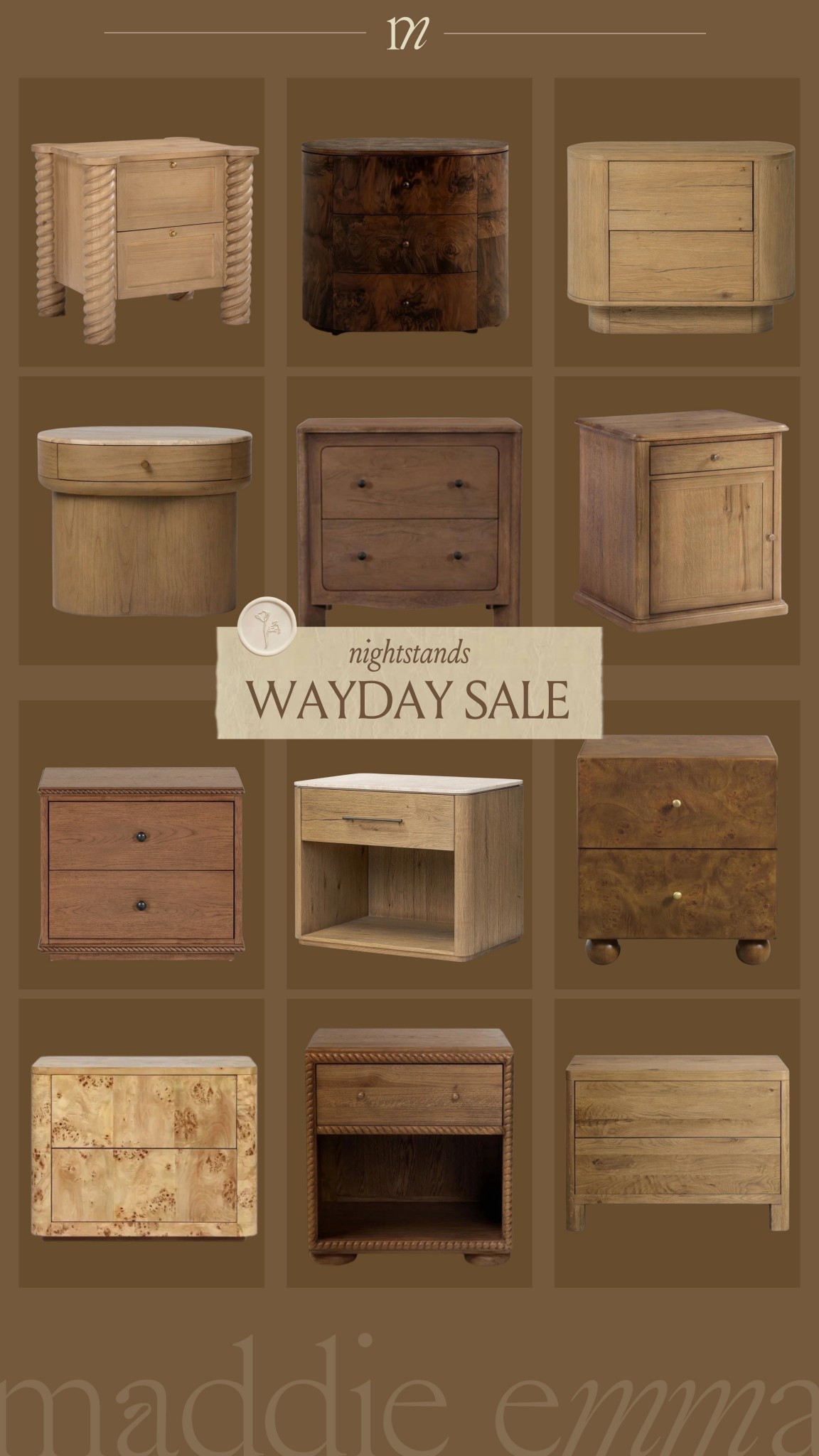 ON SALE: nightstands 

Wayfair, wayfair wayday, Burl nightstands, solid wood nightstand, stone top nightstand 

#LTKHome #LTKSaleAlert