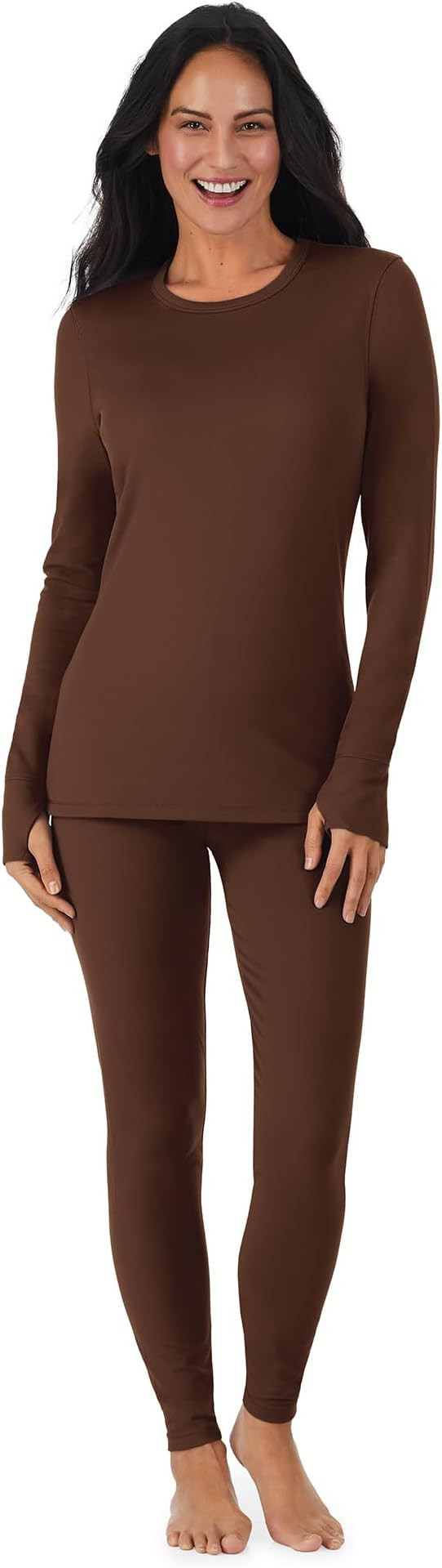 Cuddl Duds Womens Fleece Lined Thermal Long Sleeve Shirt and Leggings - Top and Bottom Base Layer... | Amazon (US)