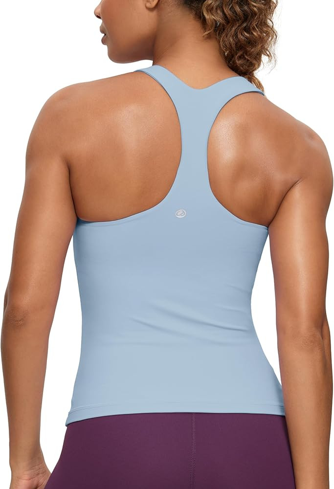 CRZ YOGA Butterluxe Workout Tank Tops for Women Built in Shelf Bras Padded - Racerback Athletic S... | Amazon (US)