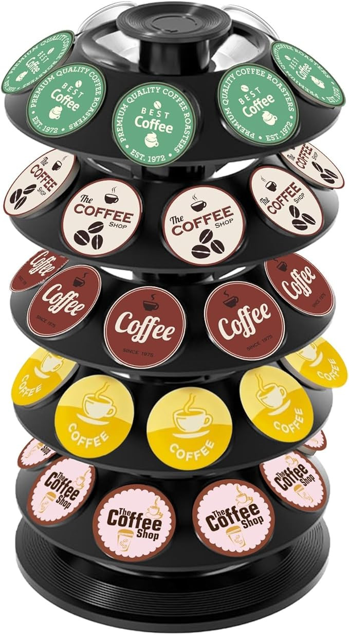 K Cup Holder, Coffee Pod Holder for Keurig Pods - 40 Capsule Spinning Organizer with 360° Turnta... | Amazon (US)