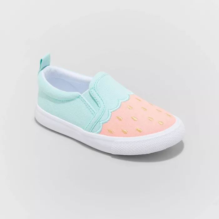 Toddler Girls' Beatrice Slip-On Watermelon Sneakers - Cat & Jack™ Mint/Pink | Target