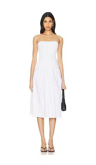Ribbed Midi Dress in White | Revolve Clothing (Global)