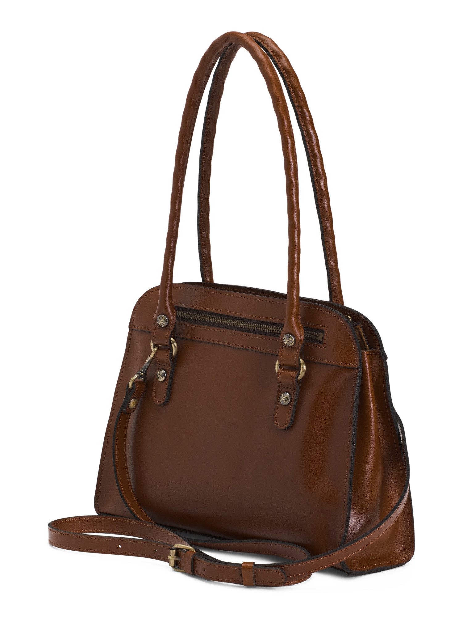 Leather Calvi Satchel With Shoulder Strap | Handbags | Marshalls | Marshalls