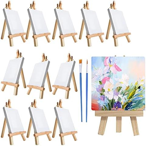 Amazon.com: Mini Canvases 18 Pack, Cridoz Small Painting Canvas with Mini Easel 4x4 Inches Art Ca... | Amazon (US)