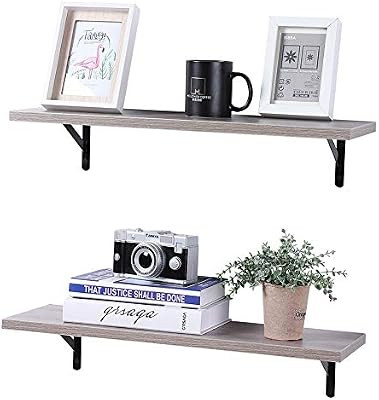 SUPERJARE Wall Mounted Floating Shelves, Set of 2, Display Ledge, Storage Rack for Room/Kitchen/O... | Amazon (US)