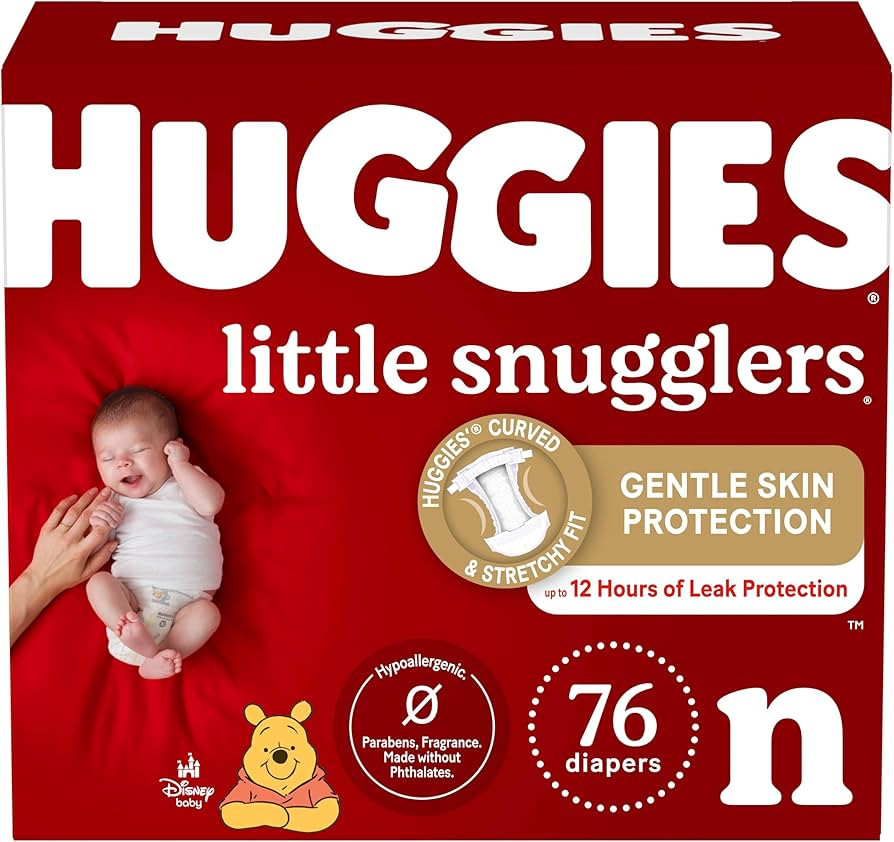 Huggies Newborn Diapers Little Snugglers Newborn Diapers, Size Newborn (up to 10 lbs), 76 Count | Amazon (US)