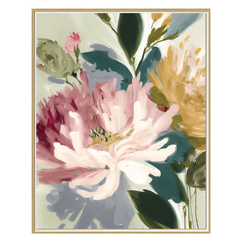 Framed Floral Canvas Wall Art, 25x37 | At Home