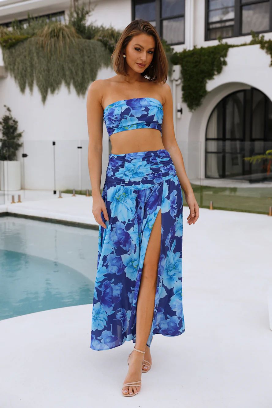 Lessons Of Love Maxi Skirt Blue | Hello Molly