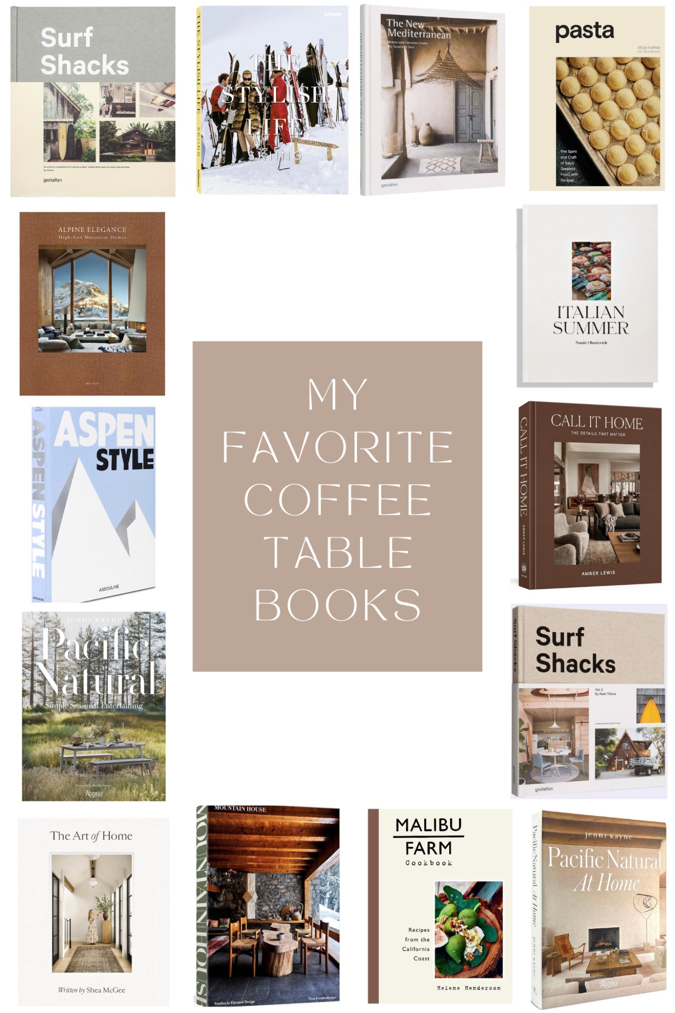 My favorite neutral coffee table books in my home! 

I like to collect anything inspired by Europe, mountains, the west coast, and cozy / neutral home design. 