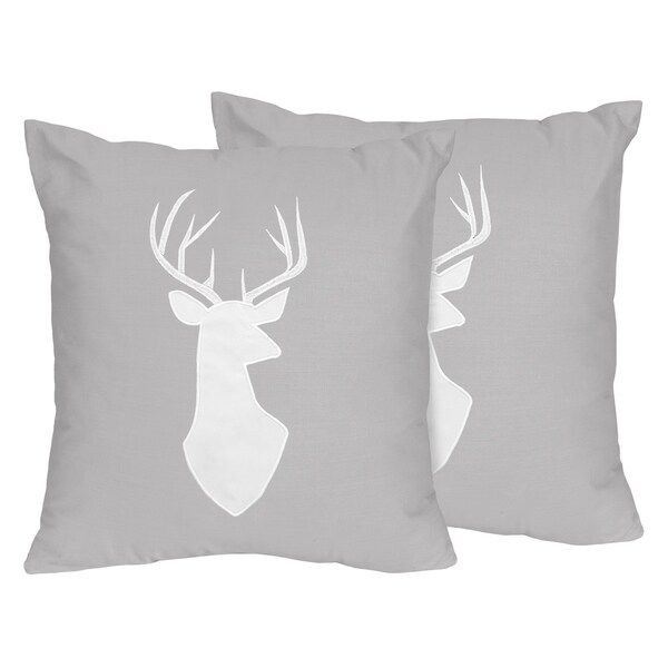 Sweet Jojo Designs Decorative Accent Throw Pillows for the Grey and White Woodsy Collection (Set of 2) | Bed Bath & Beyond
