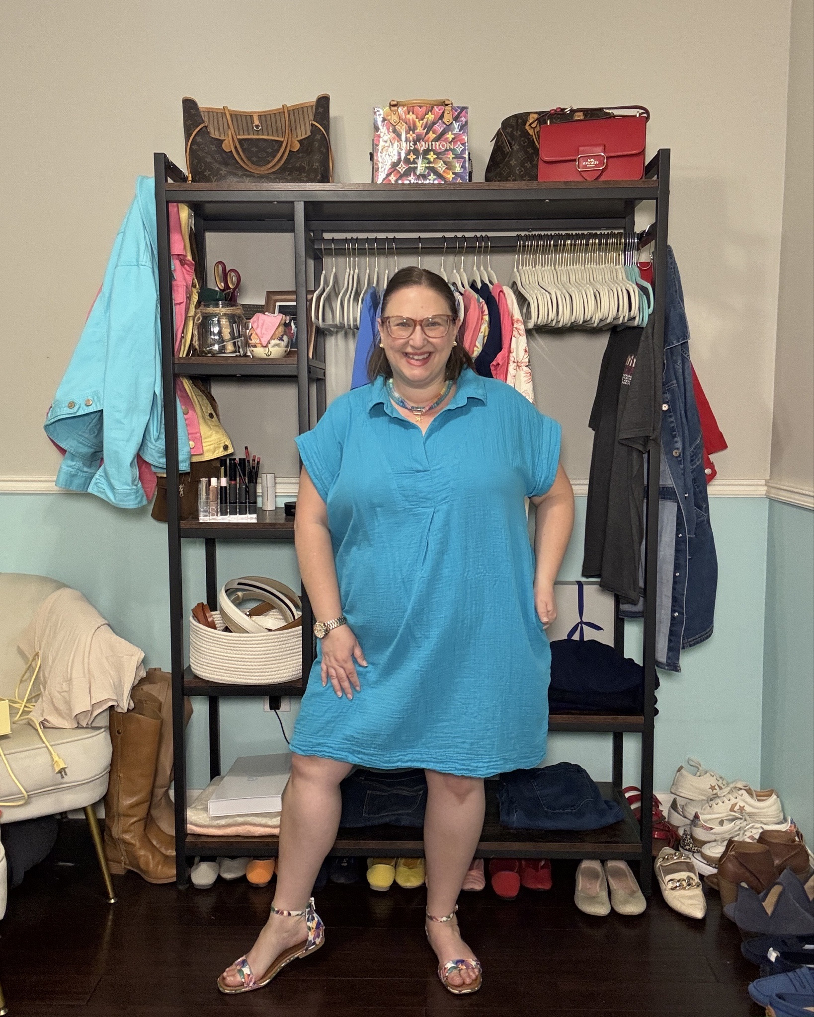 What I wore last week as an average size woman — size 18 — who loves dopamine dressing 

The Kelly and Katie sandals are the same style I’m wearing, but they’re different patterns. 

The long sleeve jean jacket is also the same as I’m wearing, but red and tangerine aren’t available. 

The coral dress is from LulaRoe. 

The colorful dress is Ritera. You can try finding it directly on their site. 

Many of my items are old, but I linked what I could. 

#LTKootd #LTKPlusSize #LTKSeasonal