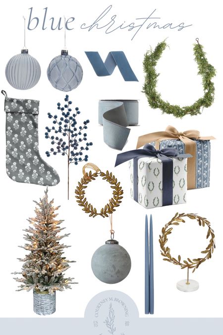 Blue Christmas decor! I’m bringing beautiful dusty blue hues to my Christmas decor this year, along with gold, taupe and berry accents. Everything is 15% off through today with code SCARYGOODSALE! #christmasdecor #christmasornaments #bluechristmas #holidaydecor #christmasideas 

#LTKhome #LTKSeasonal #LTKHoliday