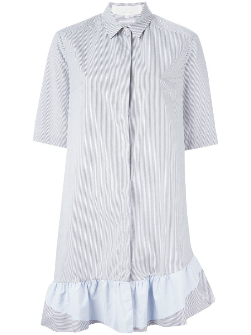 THAKOON ADDITION pinstripe ruffled shirt dress | FarFetch US