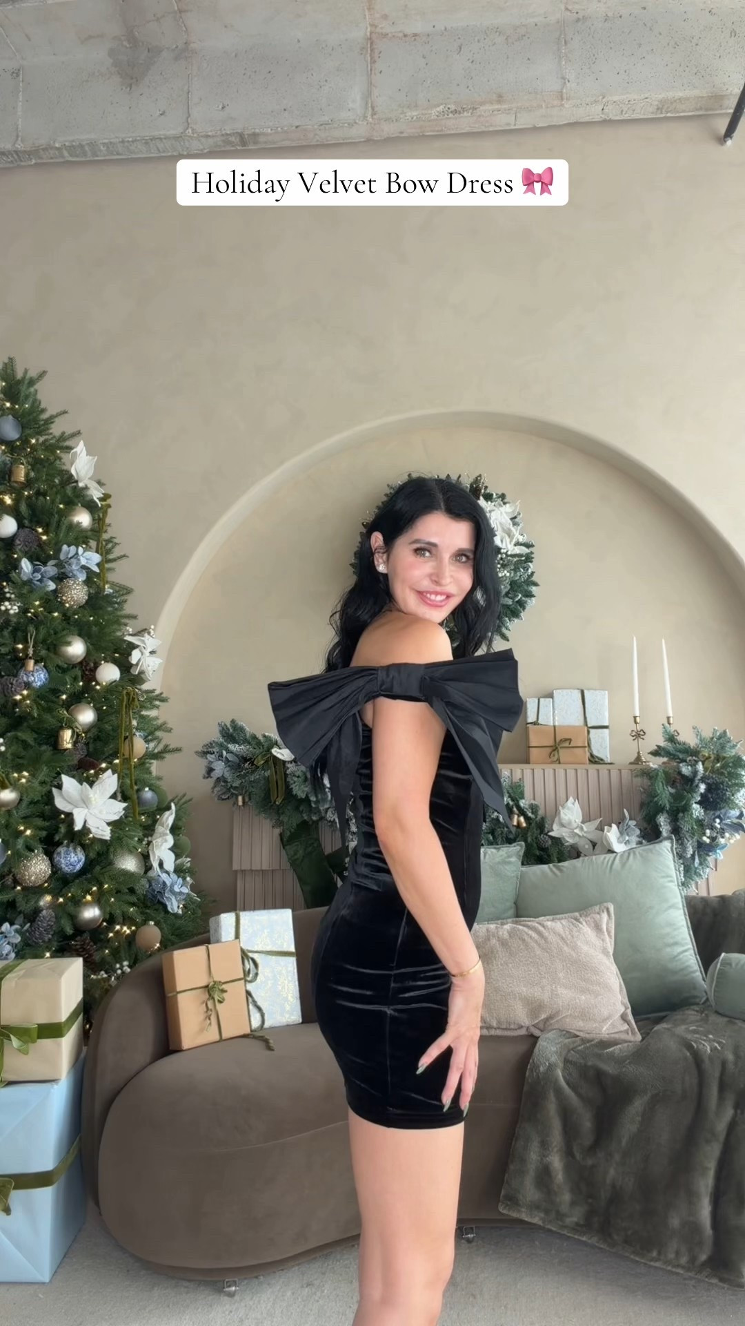 Holiday bow velvet mini dress 

#LTKootd #LTKgrwm #LTKHoliday
