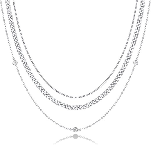 PAVOI 14K Gold Plated Dainty Layering Necklaces for Women | Snake Chain, Curb Link, Paperclip Lay... | Amazon (US)