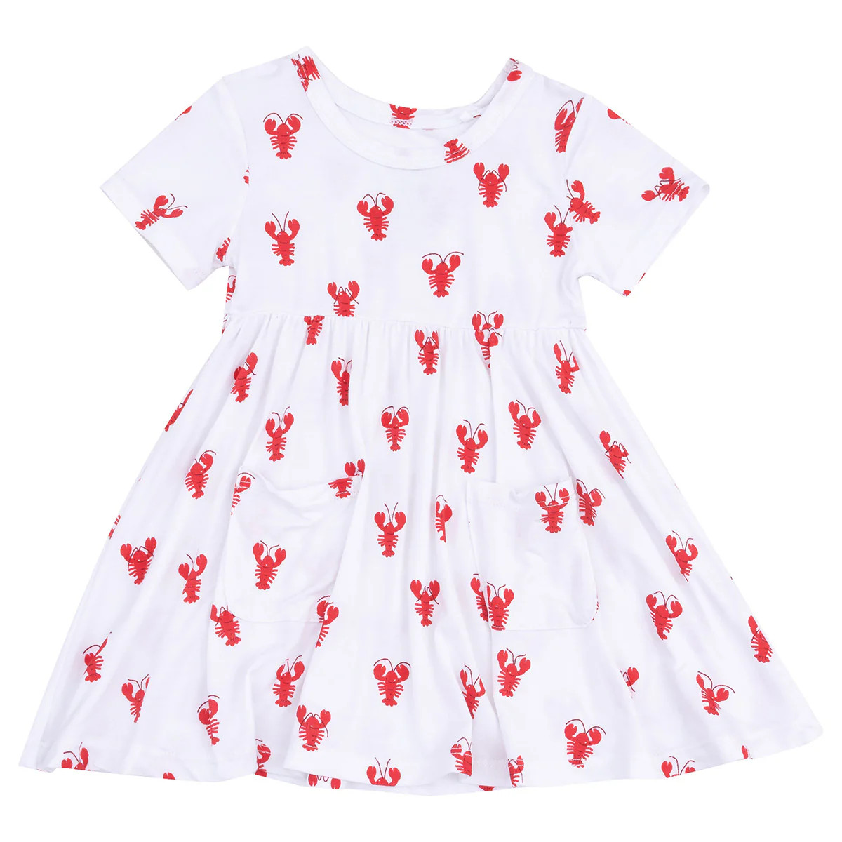 Twirly Short Sleeve Dress, Lobster | SpearmintLOVE