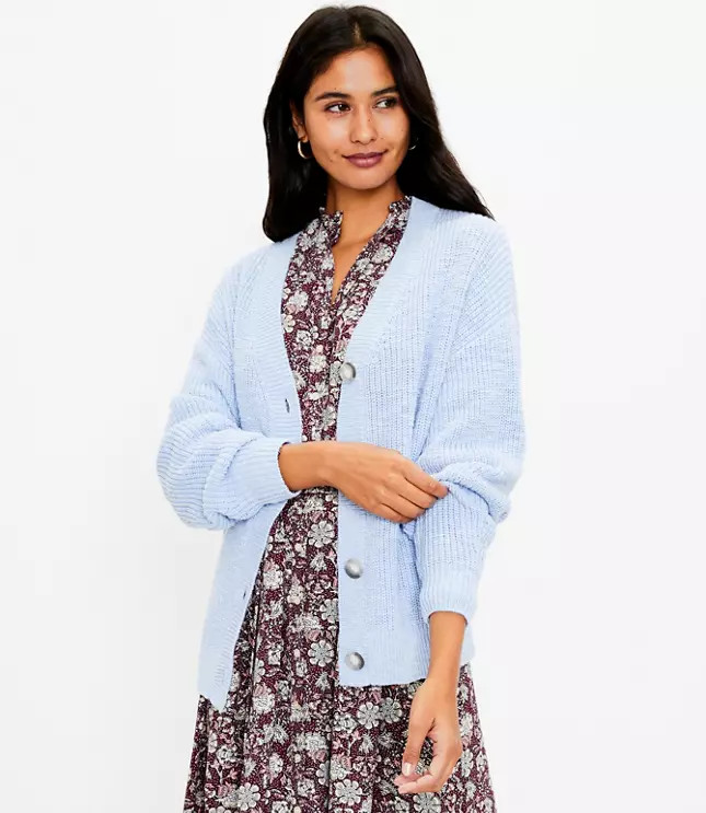Relaxed V-Neck Cardigan | LOFT