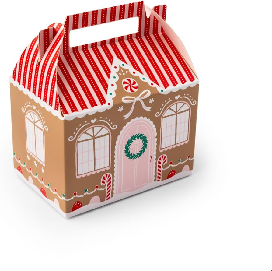 Bonjour Fete Gingerbread House Paper Party Cookie Boxes | Decorative Boxes for Holiday Treats, Co... | Amazon (US)
