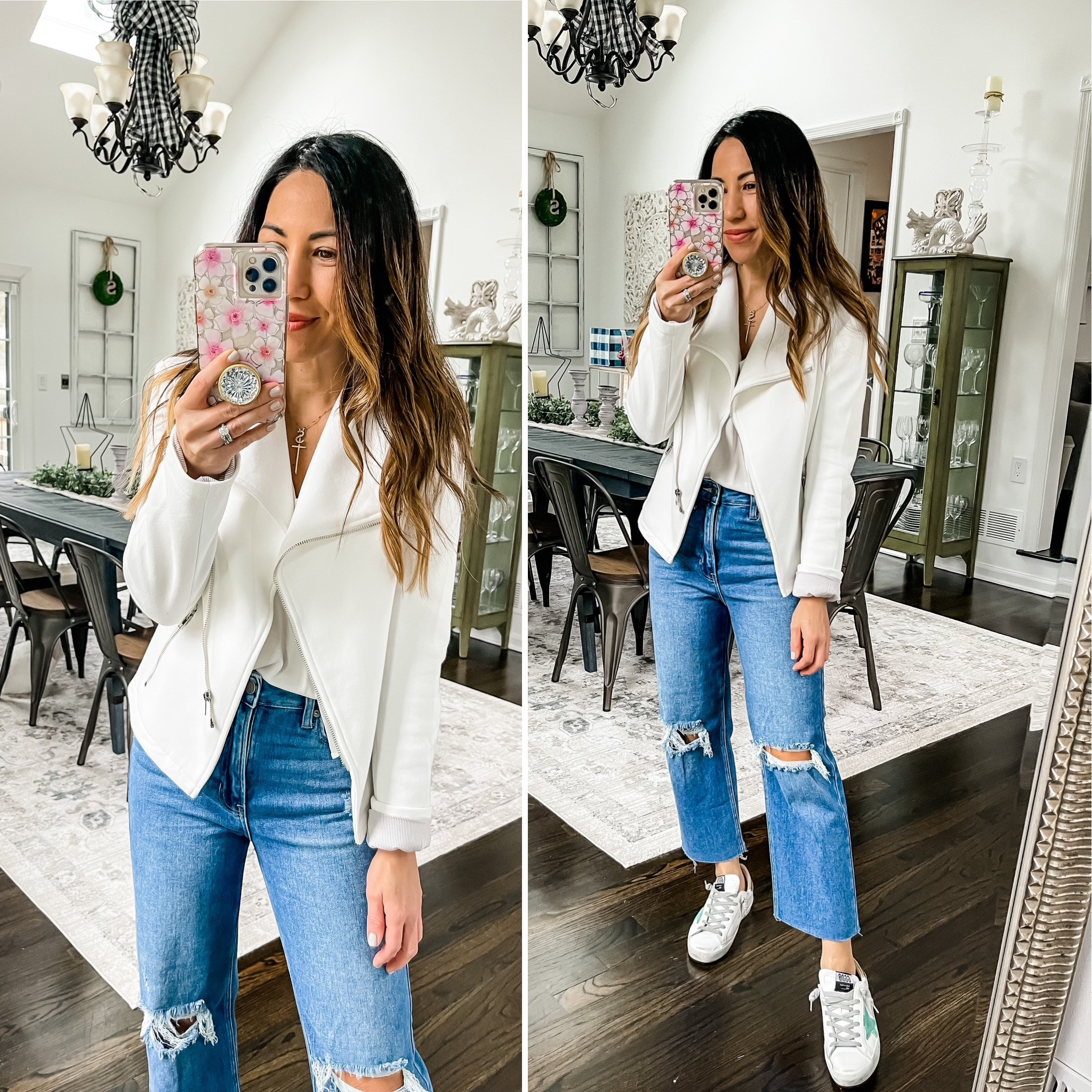 Code: TAMMY15 at Gibson look. Moto jacket, white moto jacket 

Xs moto 
25 jeans 

#LTKsalealert #LTKunder100