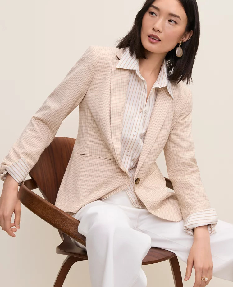 The Hutton Blazer in Linen Blend | Ann Taylor | Ann Taylor