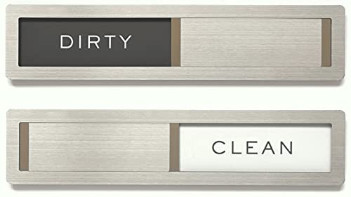 Dishwasher Magnet Clean Dirty Sign, Kubik Letters Premium Stainless Steel Grade 304, Kitchen Organizers and Storage Decor Accessories, Extra Adhesive Tapes Included. | Amazon (US)