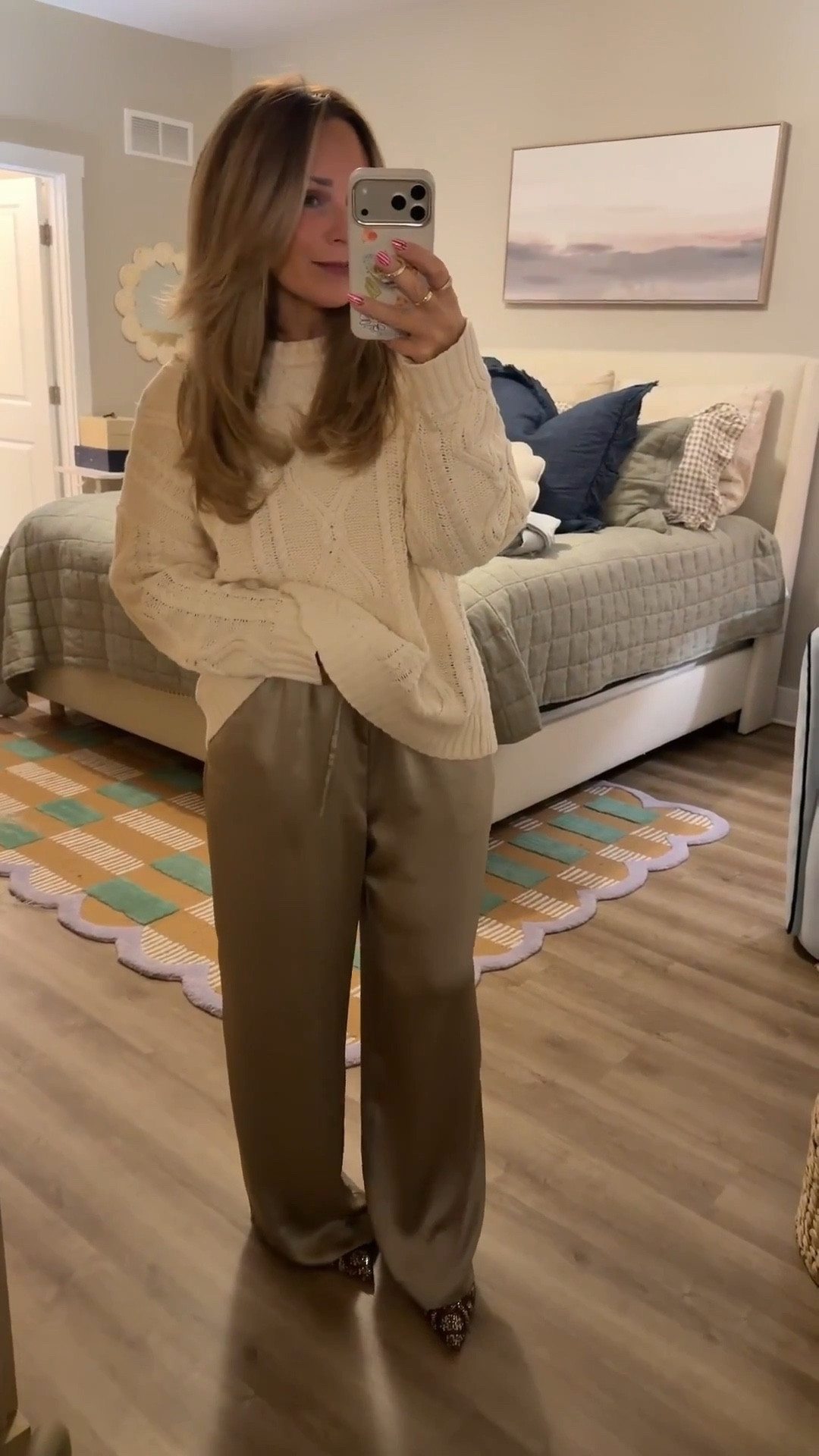 silk pants, oversized sweater, cozy winter outfit, women’s fashion, trendy fashion, loft, satin pants, petite friendly, ootd 

#LTKSeasonal #LTKootd