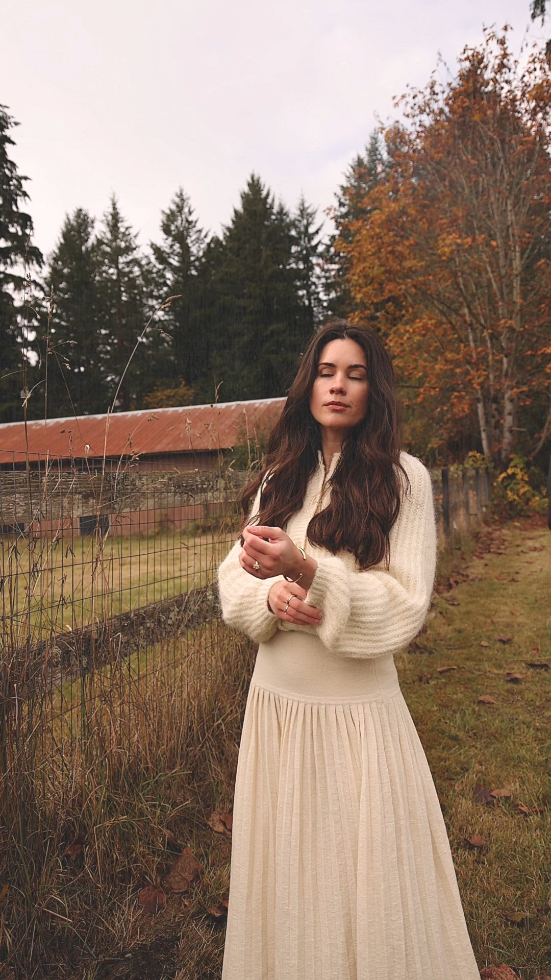 Soft neutrals for a crisp fall day. This chunky cream knit sweater paired with a pleated ivory maxi skirt is my go-to for an effortless, feminine look. Timeless fall outfit, neutral style, and elegant everyday basics you can wear anywhere—from the garden to weekend plans. Linking my sweater, maxi skirt, gold bracelets, and hoop earrings on LTK.

Thanksgiving outfit, fall outfit, neutral outfit, cream sweater, cozy knit, maxi skirt outfit, feminine style, classic wardrobe, everyday chic, fall fashion finds, what I’m wearing, LTK fall style, romantic outfit, soft neutrals.

#LTKdayinmylife #LTKStyleTip #LTKootd
