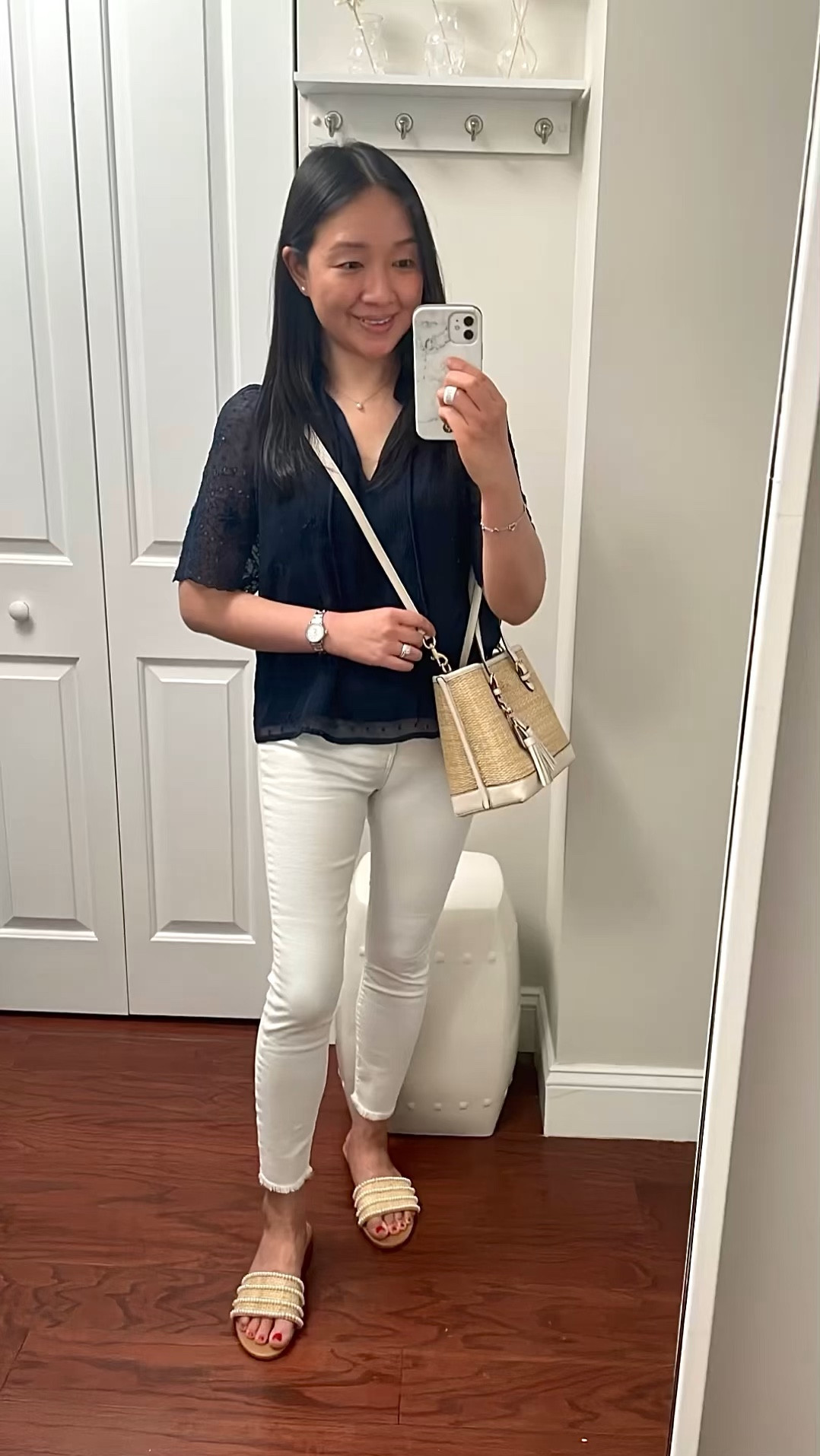 I love the lacy half sleeves of this top. I took my usual size XXS regular. 

LOFT spring summer petite style

#LTKFindsUnder100 #LTKSaleAlert #LTKOver40