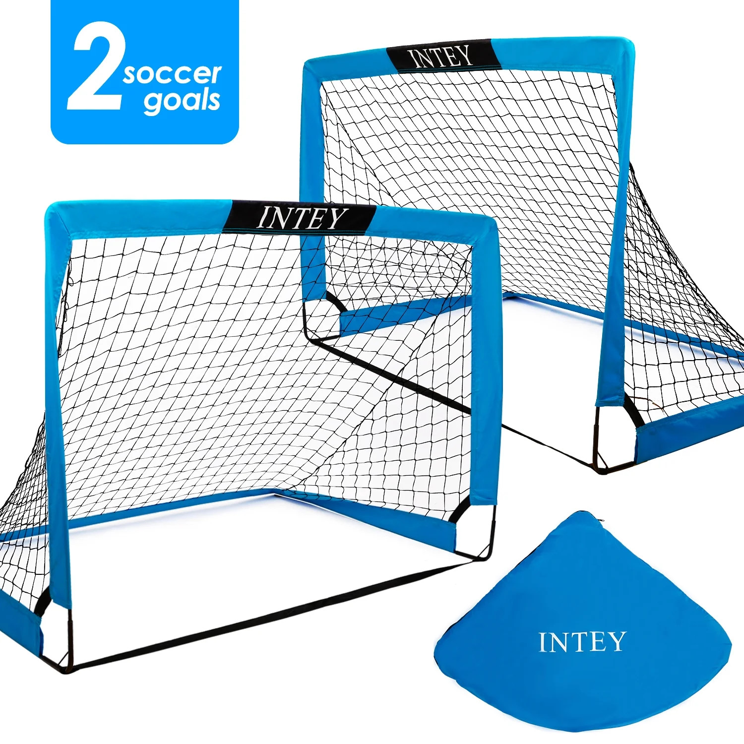 INTEY Portable Set of 2 Soccer Goals, 4x3ft Folding Soccer for Backyard Training for Kids and Tee... | Walmart (US)