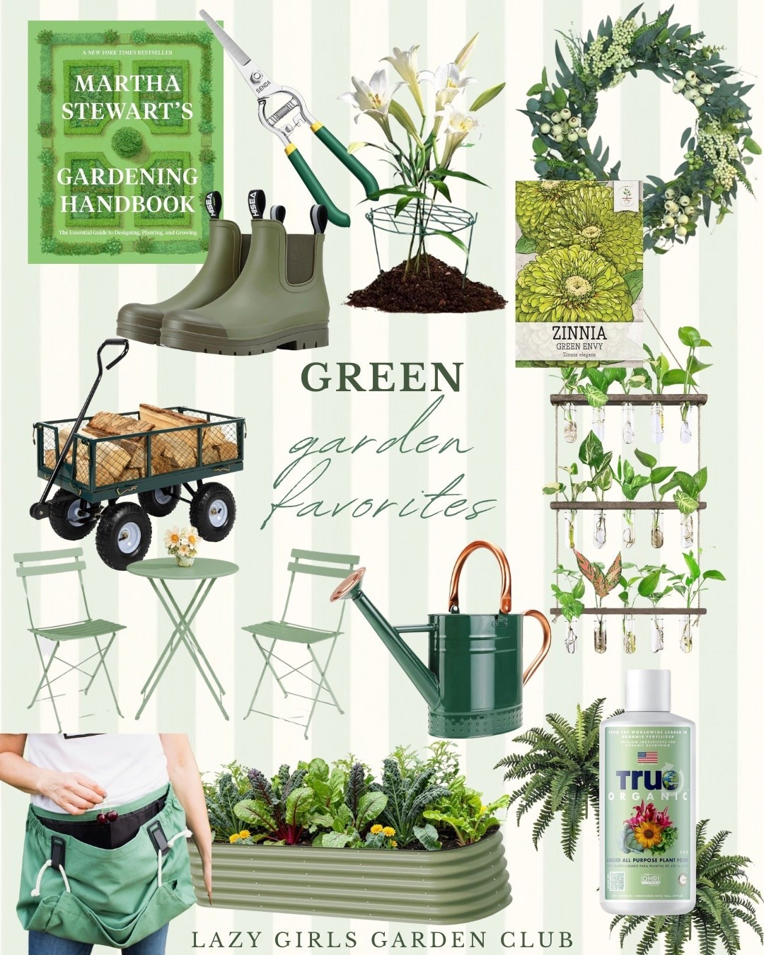 All green garden favorites from Amazon! 💚

Gardening book, peony rings, gardening boots, garden shears, propagation vase, spring wreath, zinnia seeds, patio bistro set, gardening wagon, gardening apron, raised garden bed, garden fertilizer, spring gardening favorites, spring garden decor
￼

#LTKHome #LTKSaleAlert #LTKSeasonal