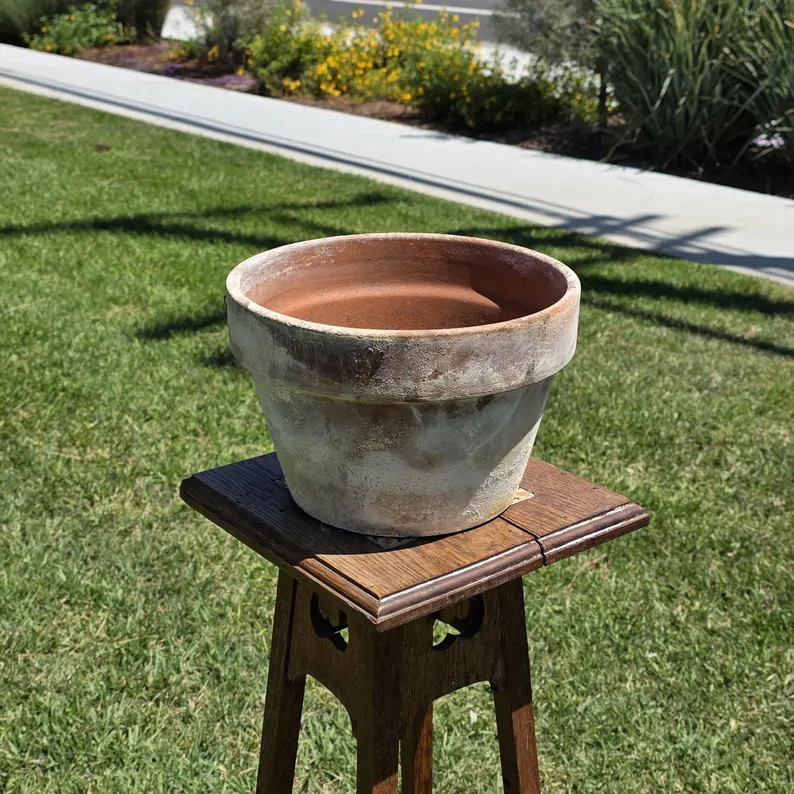 Vintage Made in Italy Terracotta Planter Pot 10.5" Patina Aged Garden Clay - Etsy | Etsy (Global)