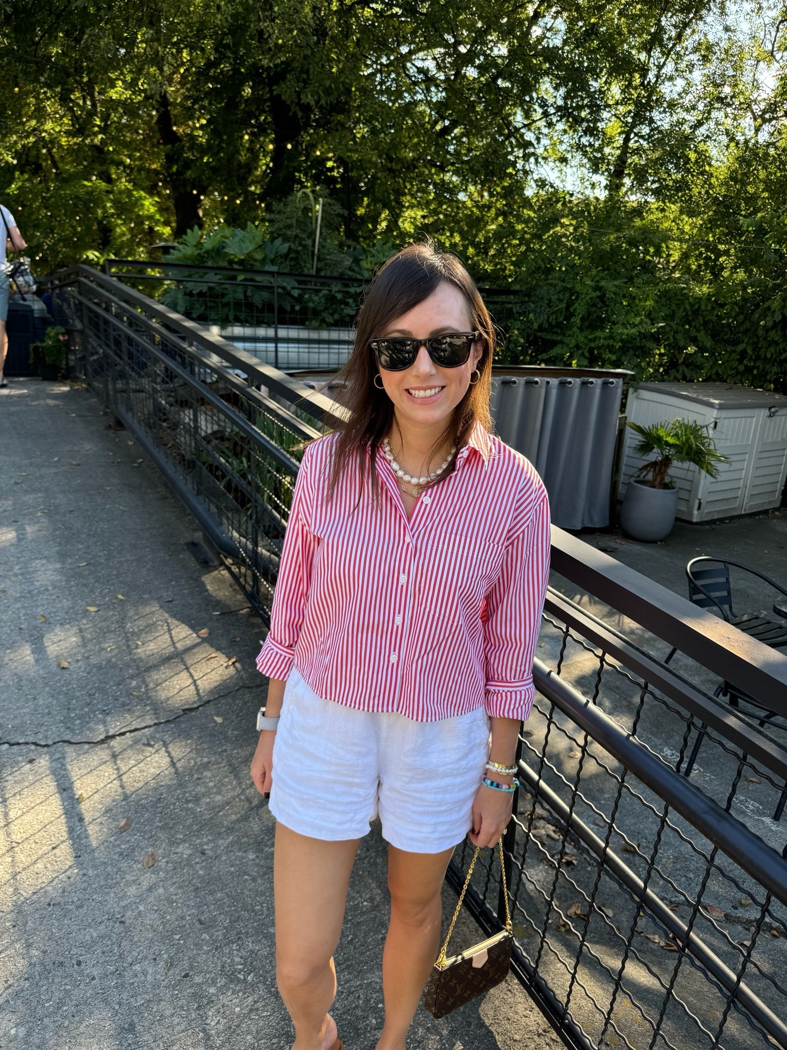 J crew red stripe button down (size 2) with white linen shorts (xs) 



#LTKFindsUnder100 #LTKSeasonal #LTKStyleTip