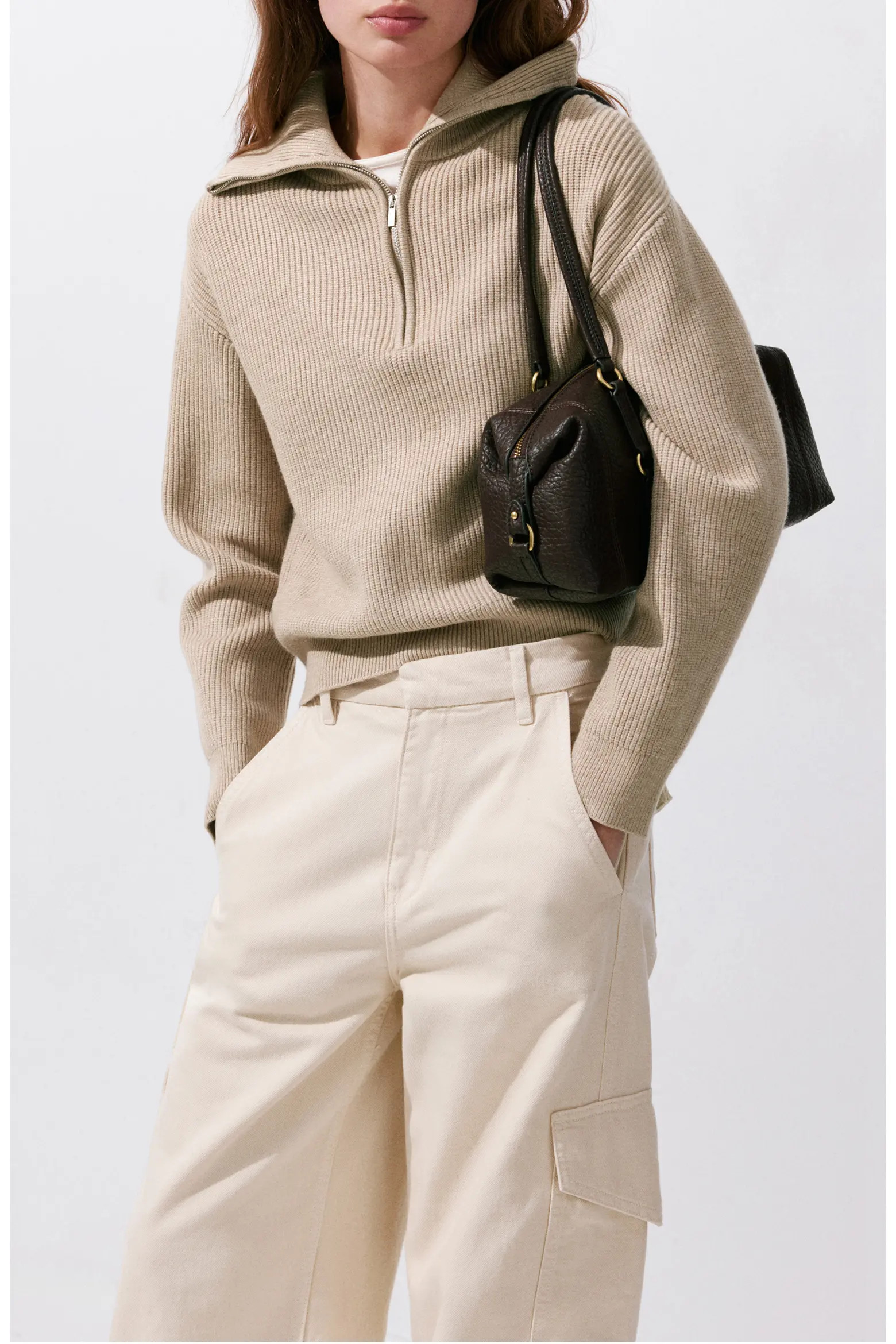 MANGO Quarter Zip Sweater (Women) | Nordstrom | Nordstrom