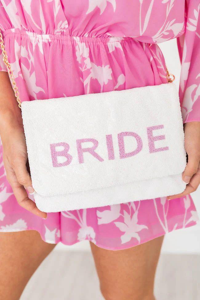 Lovely Start White Beaded Bride Clutch | The Pink Lily Boutique