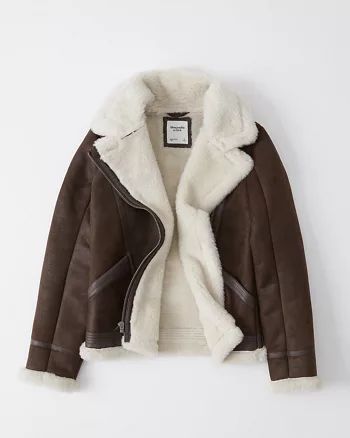 Faux Shearling Aviator Jacket | Abercrombie & Fitch US & UK