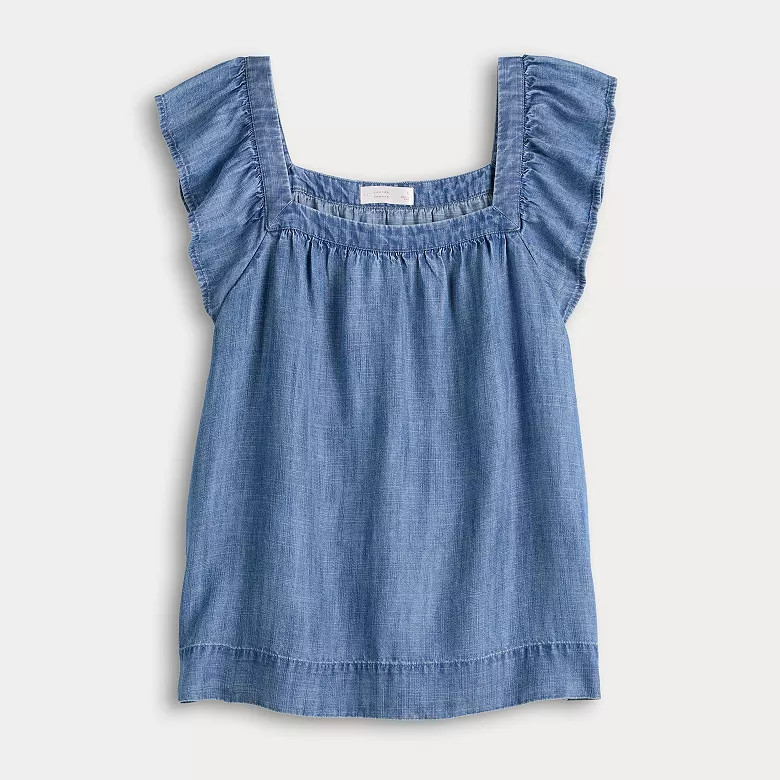 Women's LC Lauren Conrad Ruffle Front Pintuck Tank Top | Kohl's