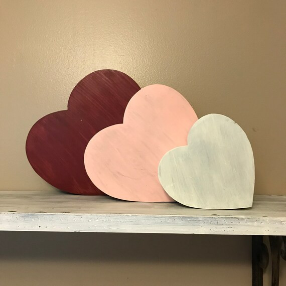 Medium or Large Rustic Wood Heart - Wooden Heart, Valentine's, Wedding, Shabby Chic, Farmhouse De... | Etsy (US)