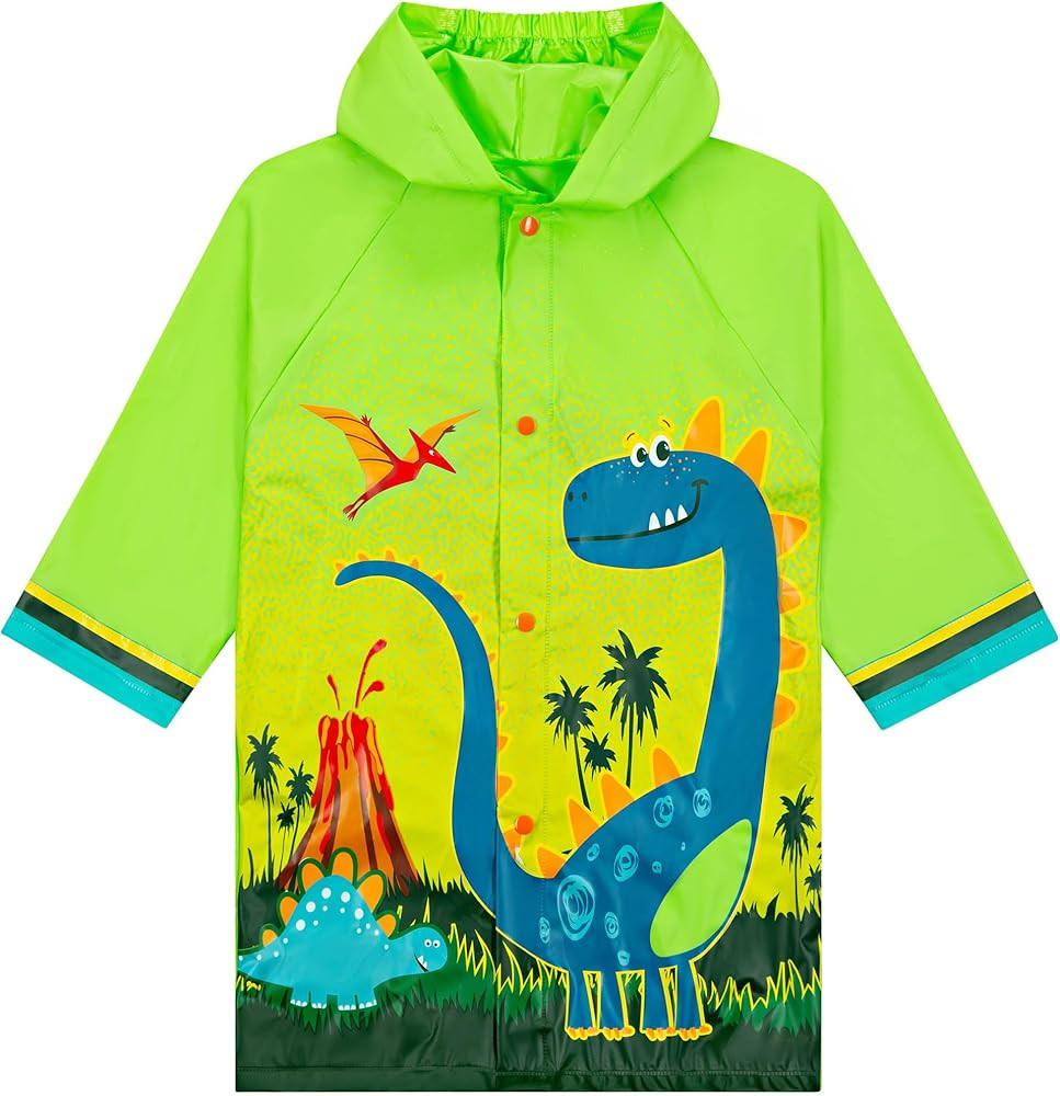 Puddle Play Kids Waterproof Hooded Rain Slicker – Lightweight Outwear Jacket in Fun Designs, Si... | Amazon (US)