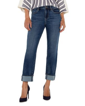 Liverpool Los Angeles Marley Mid Rise Girlfriend Cuff Jeans in Rushland  | Bloomingdale's Women | Bloomingdale's (US)