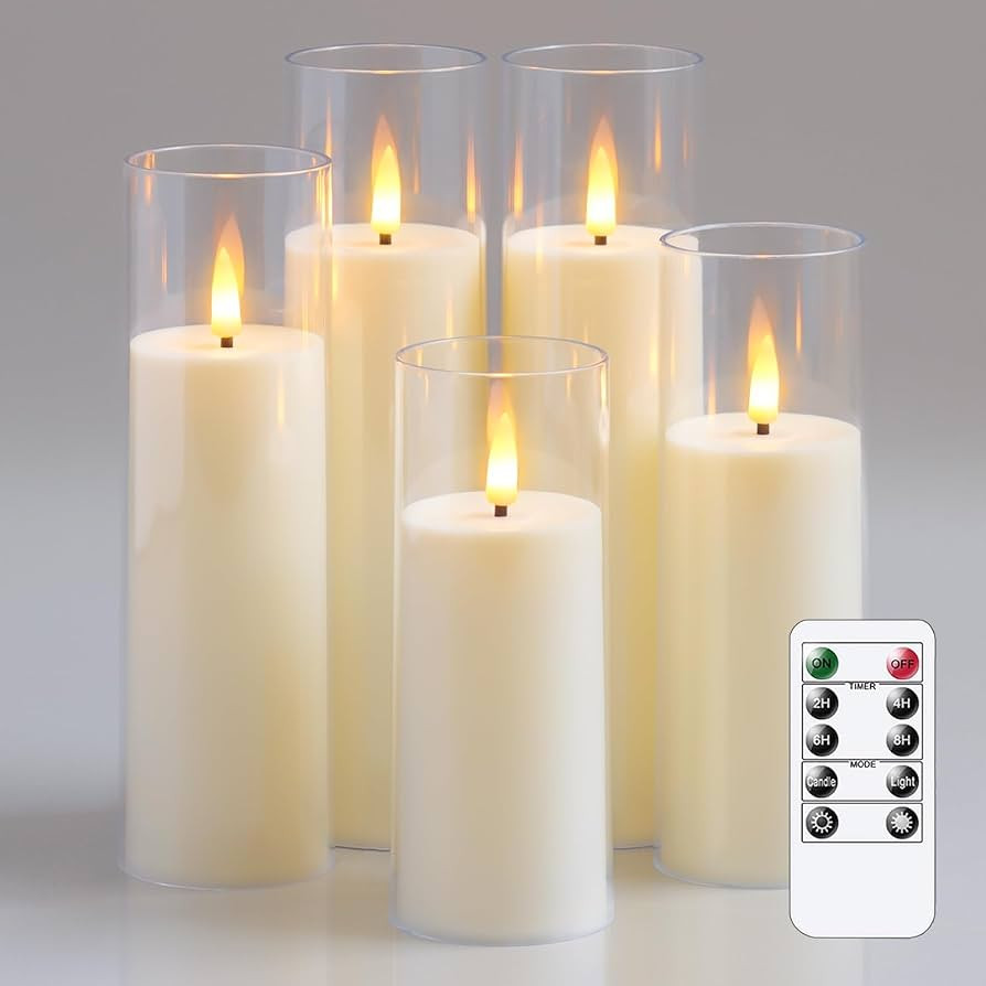 Acrylic Flameless Flickering Candles with Remote Control and Timer, Battery Operated LED Fake 2.2... | Amazon (CA)