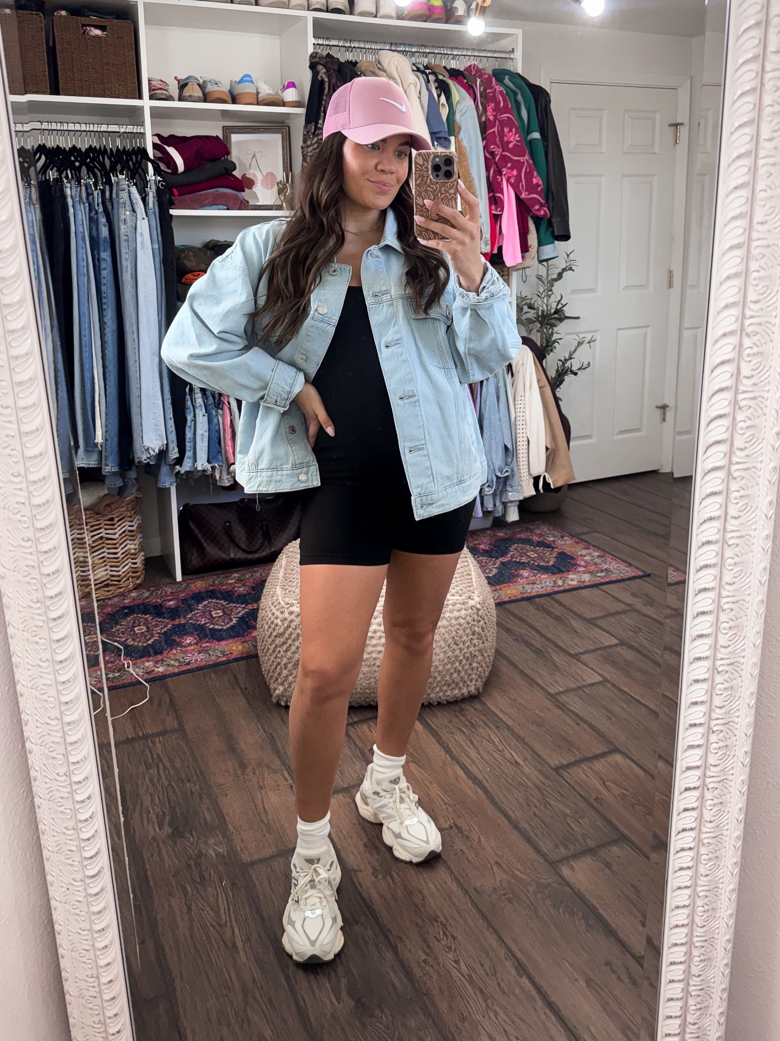 Walmart denim jacket- sized up to large
Amazon romper onesie- size medium 

Athleisure, pregnancy style, spring outfit

#LTKBump #LTKootd #LTKActive