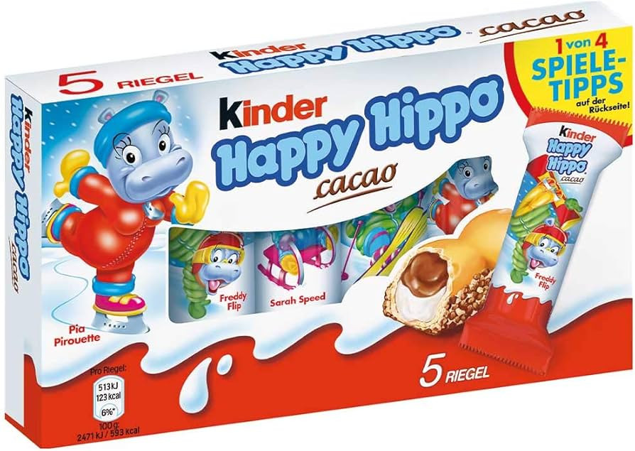 Kinder "Happy Hippo" Cocoa Cream Biscuits : Pack of 5 Biscuits | Amazon (US)