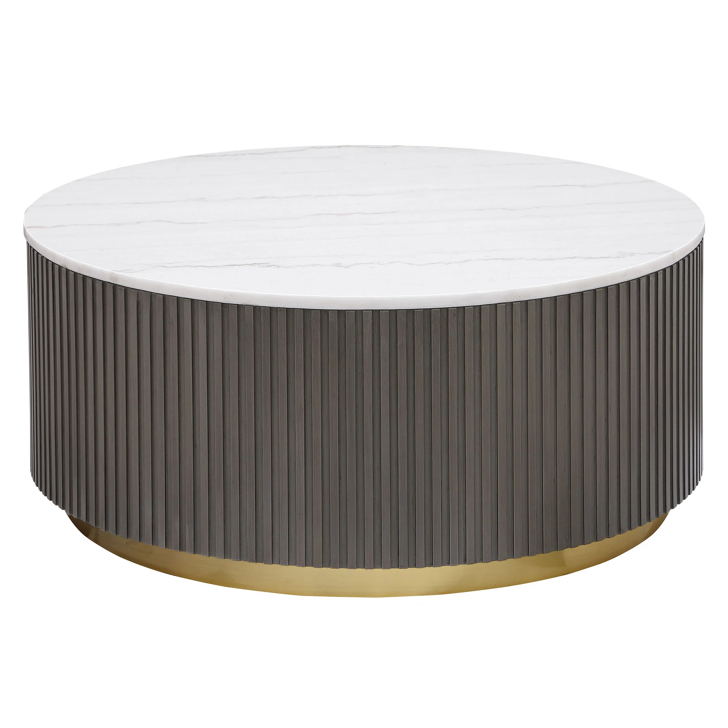 Mercer41 Acus Round Marble Top Coffee Table White | Wayfair | Wayfair North America