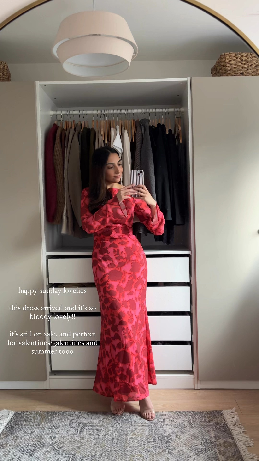 red midi dress, modest dress, full sleeve, maxi dress, floral dress, rihoas, sale, valentines dress, galentines dress 

#LTKSeasonal #LTKstyletip #LTKfindsunder50