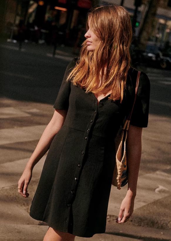 Lily Dress - Black - Recycled polyester - Sézane | Sezane Paris