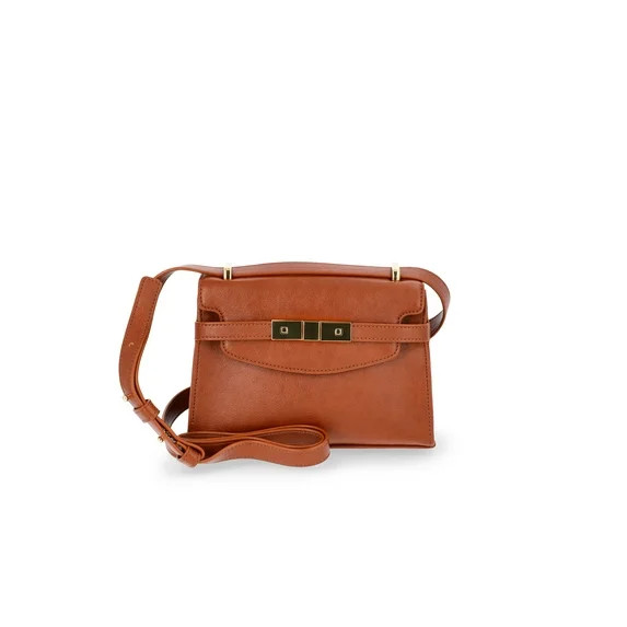 Time and Tru Women's Rosa Belted Crossbody Handbag, General Bark | Walmart (US)