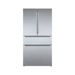 Bosch 800 Series 36 in. 21 cu. ft. French 4 Door Refrigerator in Stainless Steel with Dual Compre... | The Home Depot