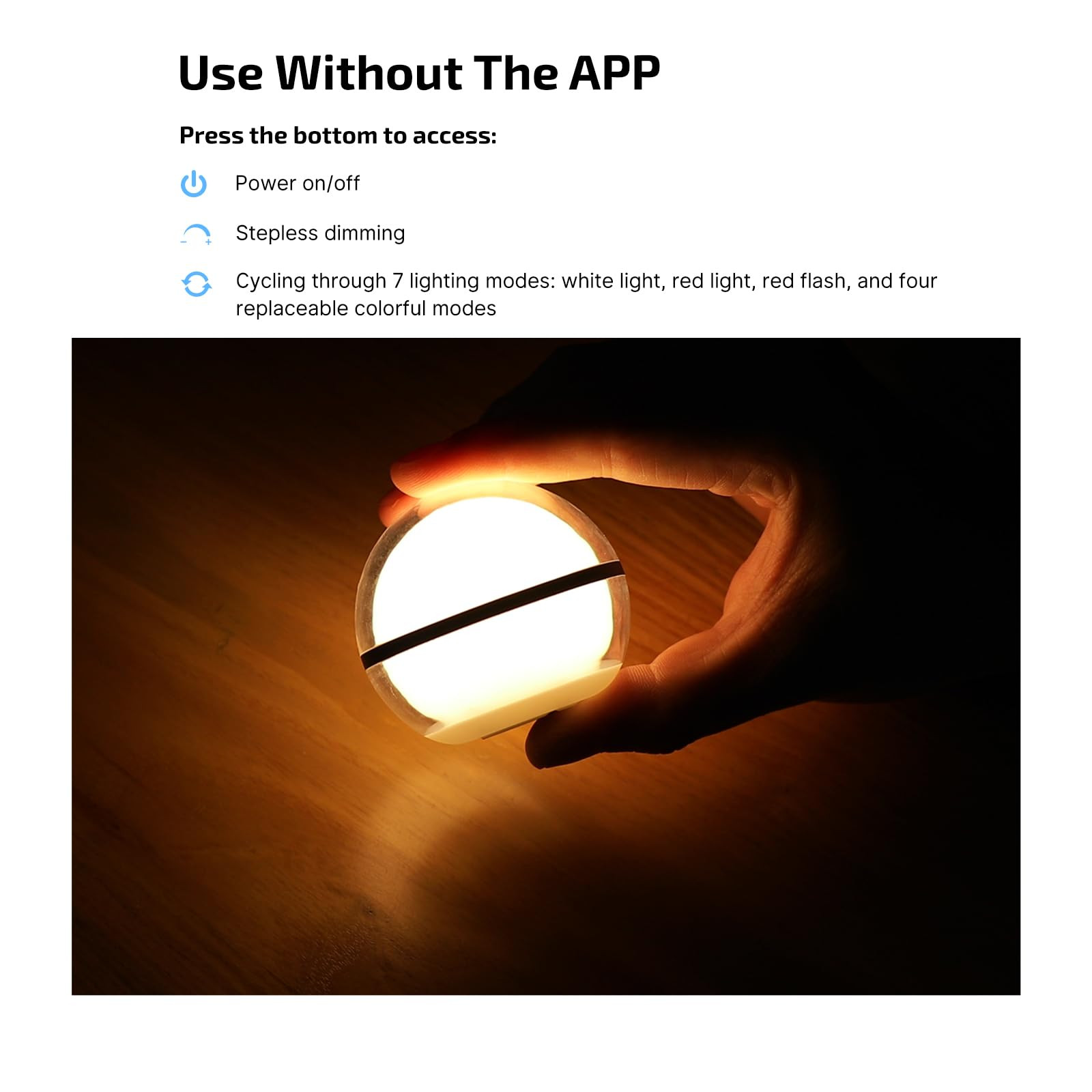 OLIGHT Sphere Smart Night Light, 75 lumens Stepless Dimming Table Lamp with Remotely APP Control,... | Amazon (US)