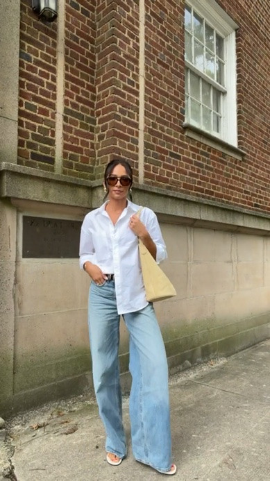 Fall transitional outfit 🍂 Wearing size S white button up shirt and size 27 X long in jeans to wear with heels - I’m 5’8” for reference 🤍

summer outfit, summer fashion, fall outfit, fall fashion, fall transitional outfit, jeans, Abercrombie jeans, denim, designer inspired jeans, weekend outfit, casual outfit, mom outfit, postpartum outfit

#LTKSeasonal #LTKootd